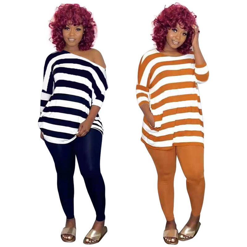 2021 Anti-UV Casual 2 Piece Set Strip Leisure Off Shoulder Set Top And Pants Set Running Trajes para correr