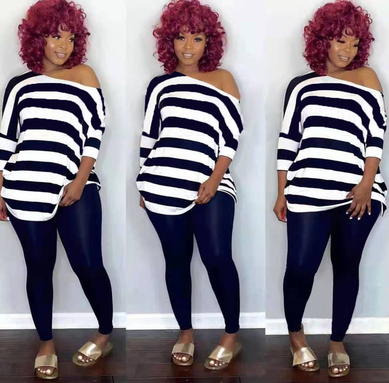 2021 Anti-UV Casual 2 Piece Set Strip Leisure Off Shoulder Set Top And Pants Set Running Trajes para correr