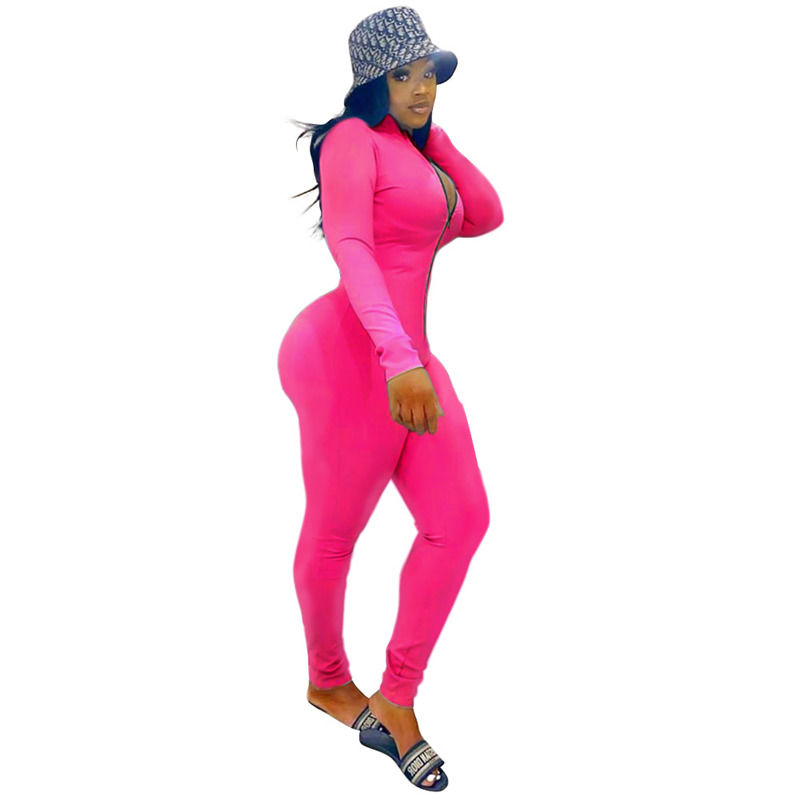 Nuevo Antibacterial Drop Primavera de una pieza conjunto Equipos ropa deportiva Traje de lujo Manga larga Freno de cremallera Pantalones Overalls