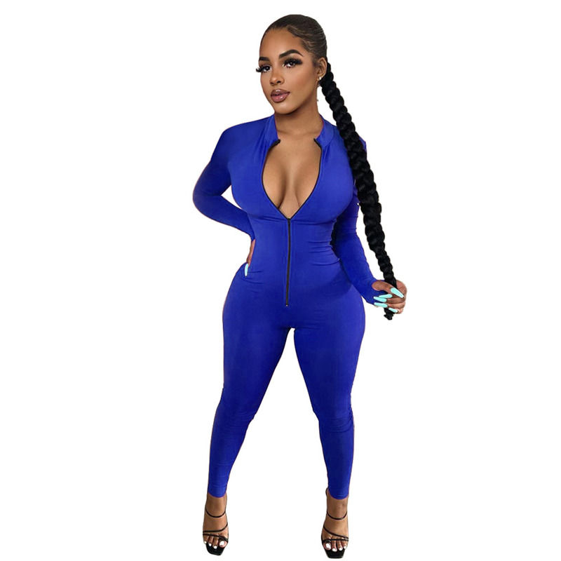 Nuevo Antibacterial Drop Primavera de una pieza conjunto Equipos ropa deportiva Traje de lujo Manga larga Freno de cremallera Pantalones Overalls