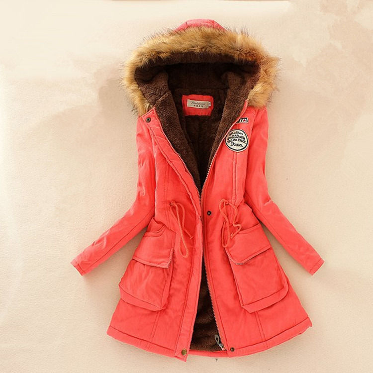 Chaqueta de invierno gruesa mujer chaqueta de invierno chaqueta de parka con cuello caliente con forro de piel chaqueta de lana gruesa