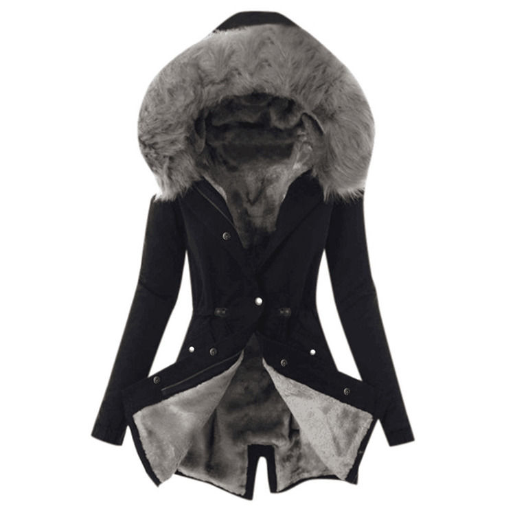 Inodoro 2020 abrigo de mujer para ropa exterior abrigo de piel caliente cuello de lana chaquetas de algodón chaqueta con capucha