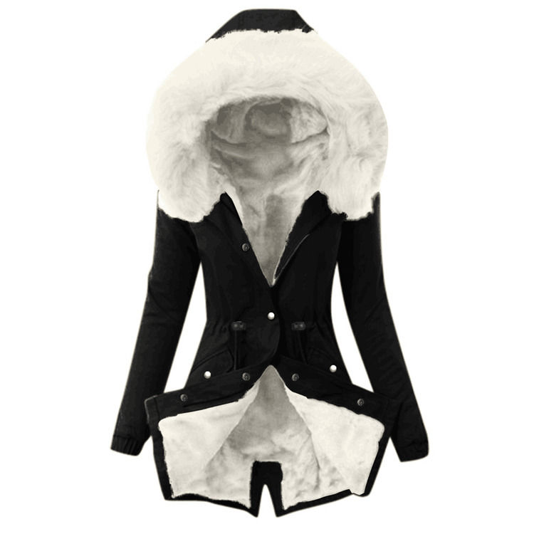 Inodoro 2020 abrigo de mujer para ropa exterior abrigo de piel caliente cuello de lana chaquetas de algodón chaqueta con capucha