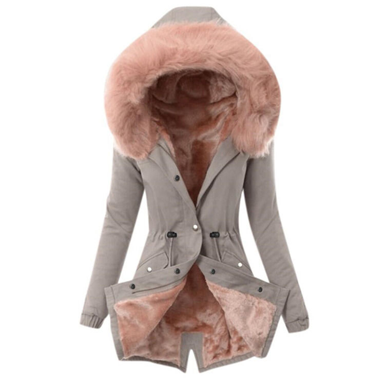 Inodoro 2020 abrigo de mujer para ropa exterior abrigo de piel caliente cuello de lana chaquetas de algodón chaqueta con capucha