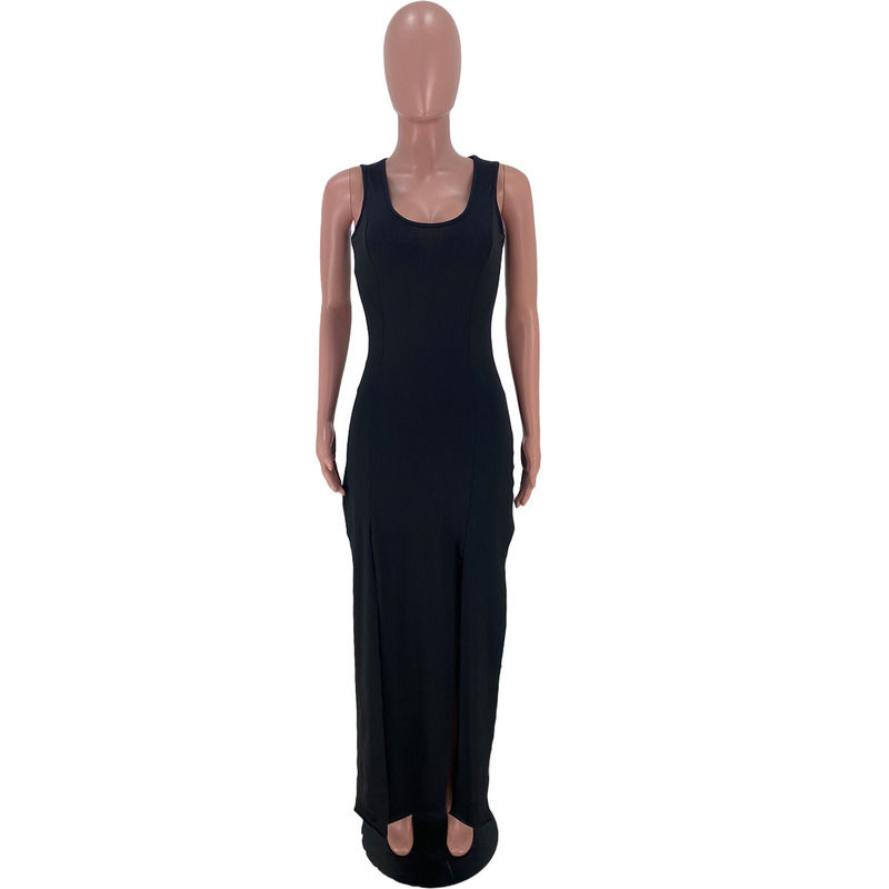 2021 NUEVO Antiestático Set de dos piezas Vestido del tanque de separación elástico Vestido de verano Shorts Vestido casual sin mangas