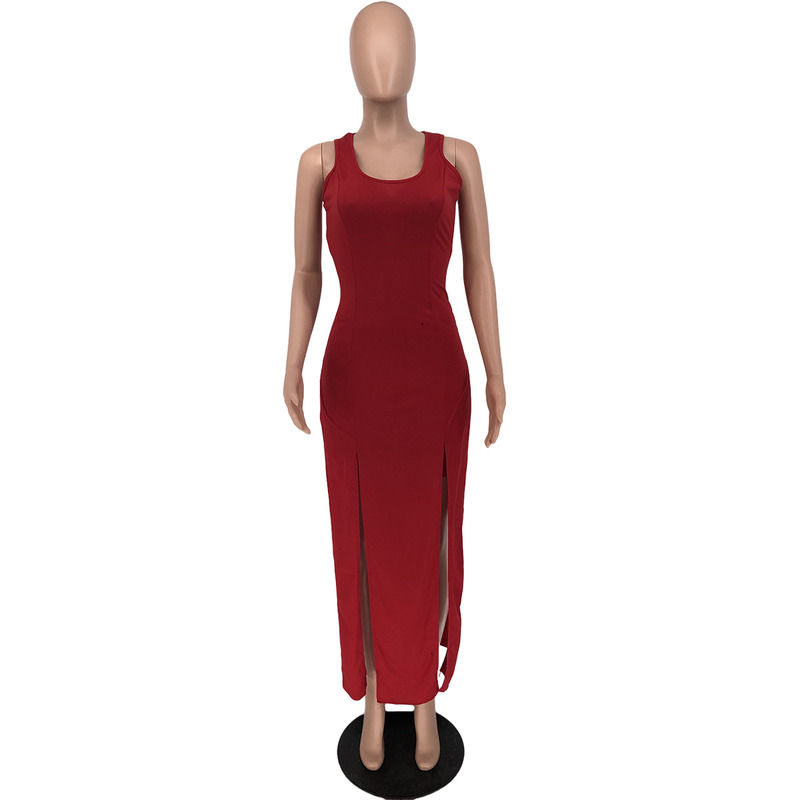 2021 NUEVO Antiestático Set de dos piezas Vestido del tanque de separación elástico Vestido de verano Shorts Vestido casual sin mangas
